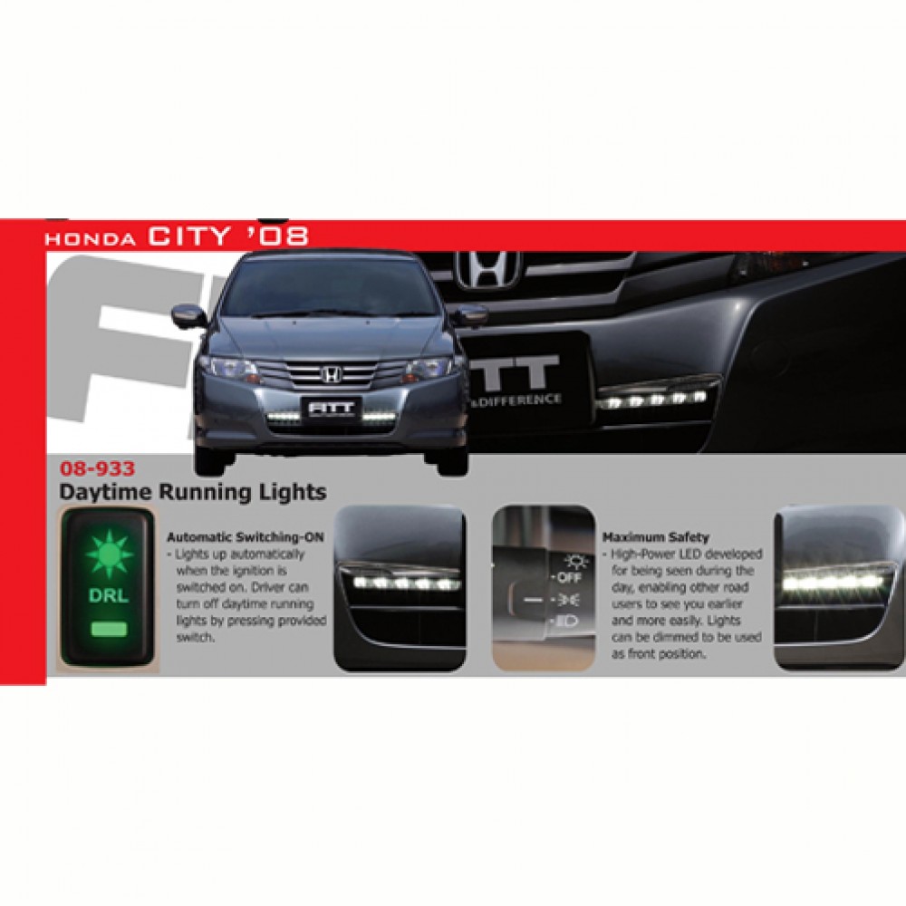 HONDA CITY DAY RUNNING LIGHT WITH WIRING WITH SWITCH FITT
