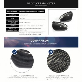 MERCEDES BENZ C CLASS W205 AMG CARBON FIBER MIRROR COVER WITH LED