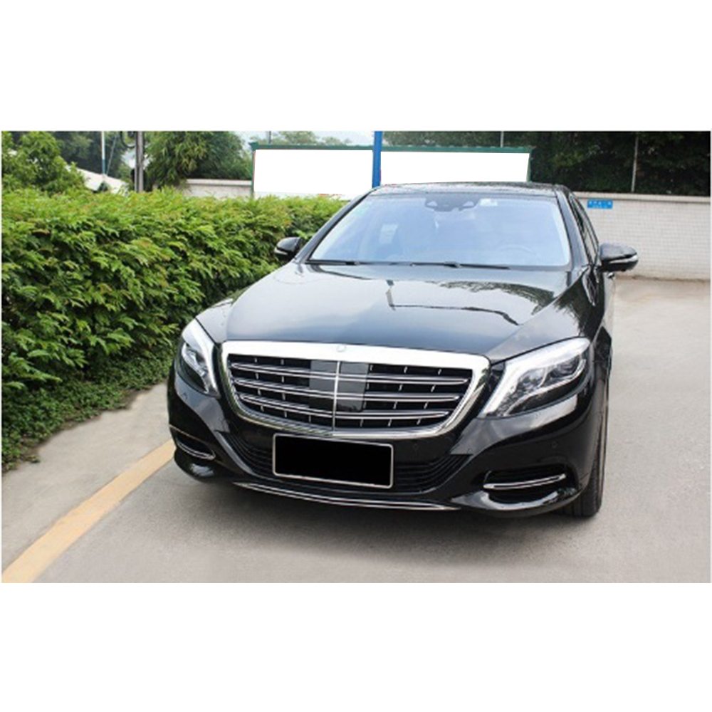 Shinyparts18 Chrome Mesh Front Grill For Mercedes-Benz S-Class W222 2014-2020 - Maybach Style, With Emblem